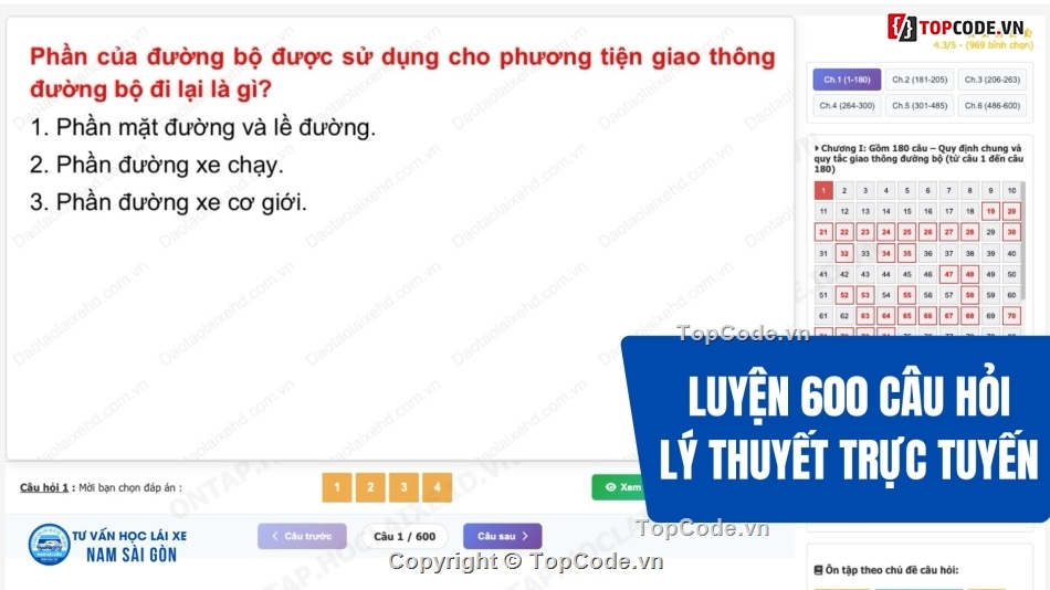 thi trực tuyến,xe ô tô,lái xe ô tô,Ôn thi,lái xe